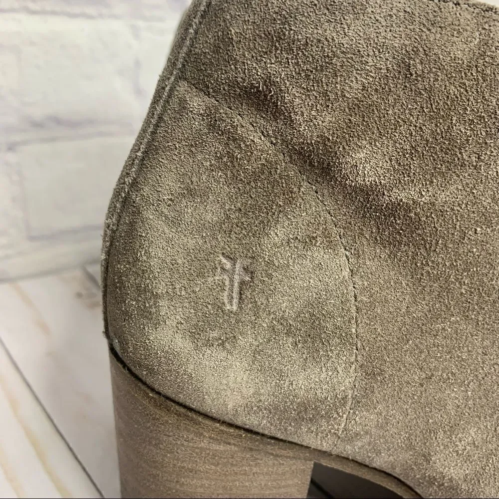 Frye Nora Zip Short Boots Elephant Grey Soft Oiled Suede
